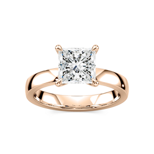 Maya Princess Lab Grown Diamond 3mm Cigar Band Solitaire Engagement Ring
