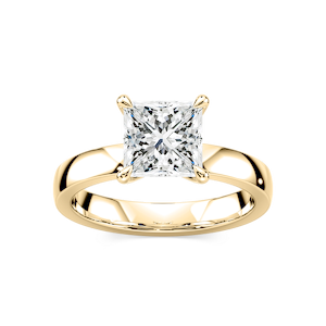 Maya Princess Lab Grown Diamond 3mm Cigar Band Solitaire Engagement Ring