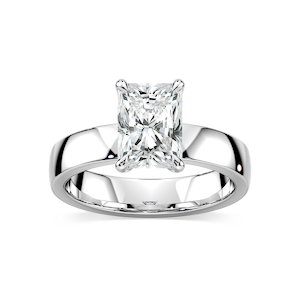 Maya Radiant Lab Grown Diamond 4mm Cigar Band Solitaire Engagement Ring