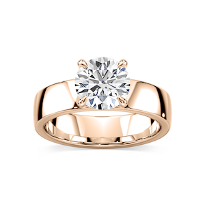 Maya Round Lab Grown Diamond 5mm Cigar Band Solitaire Engagement Ring