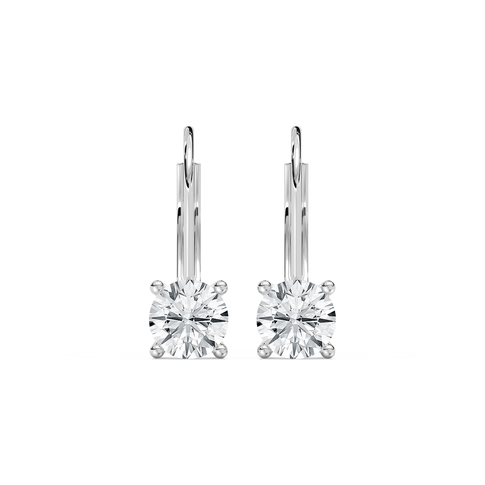 Basket Drop Earrings in 14K white gold | lab grown diamond 1.0ct round cut basket drop earrings gold