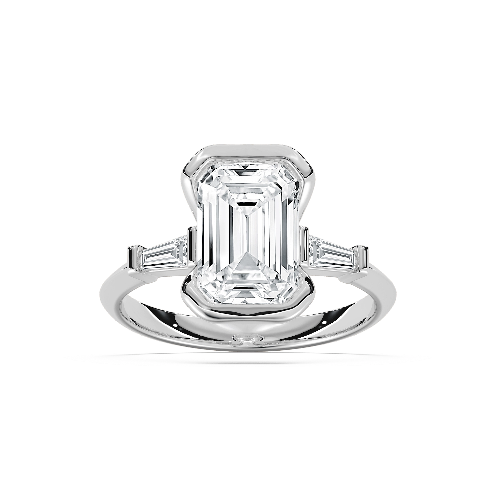 Beatrice Semi Bezel Engagement Ring in Rose Gold