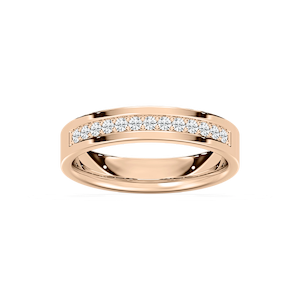 Ezra 1/8 ctw Round Lab Grown Diamond Flat Channel Wedding Band