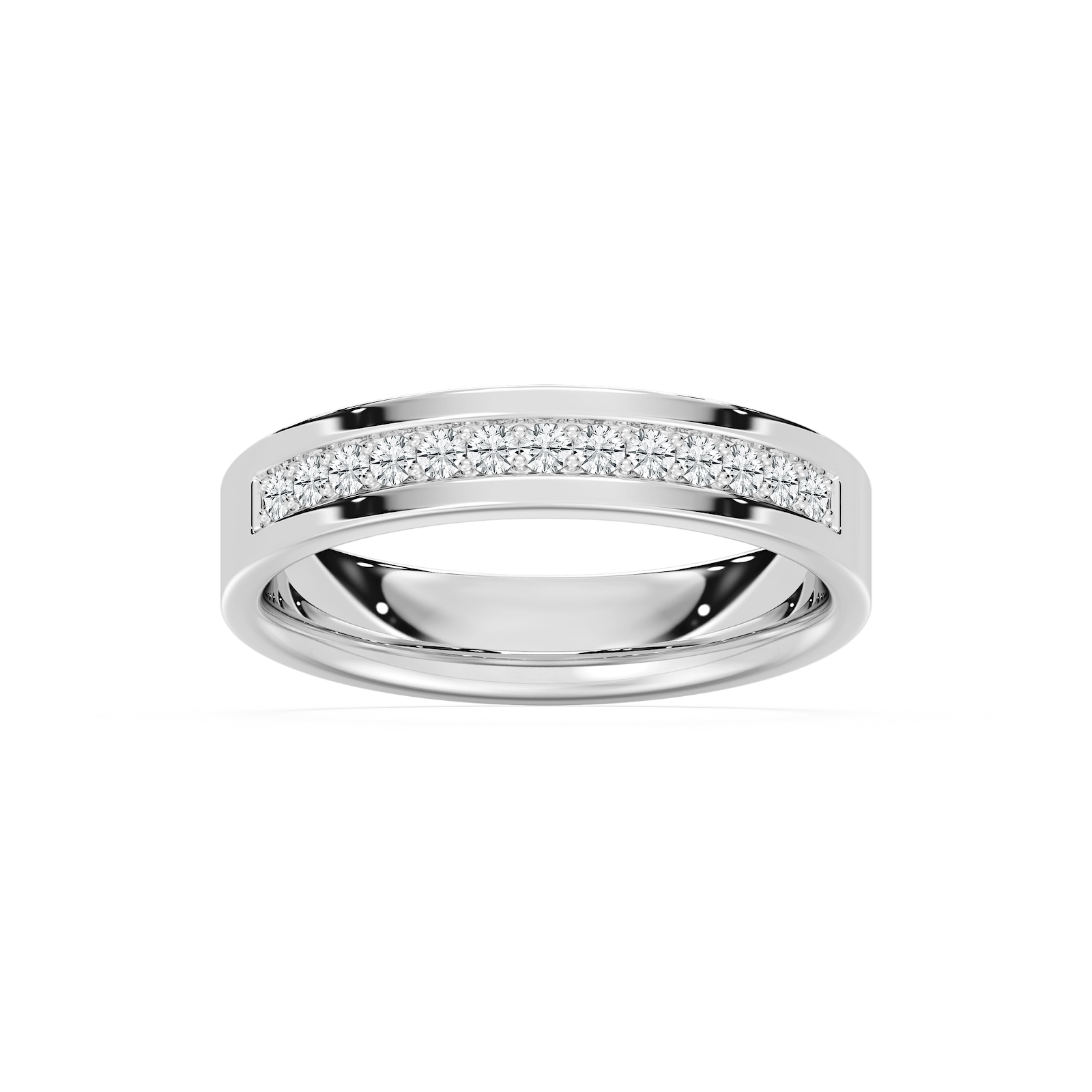 Beau Flat Edge Channel Band in Rose Gold