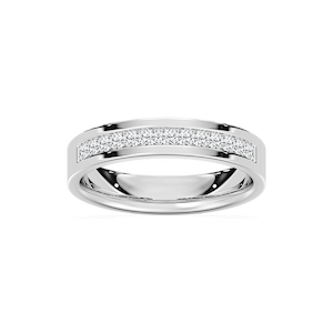 Ezra 1/8 ctw Round Lab Grown Diamond Flat Channel Wedding Band