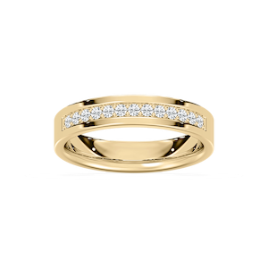 Ezra 1/8 ctw Round Lab Grown Diamond Flat Channel Wedding Band