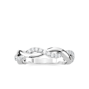 Sadie 1/4 ctw Round Lab Grown Diamond Twist Wedding Band