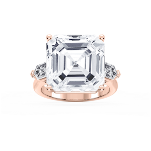 Beth 21 ³⁄₄ ctw Asscher Lab Grown Diamond Three Stone Engagement Ring - Signature Collection