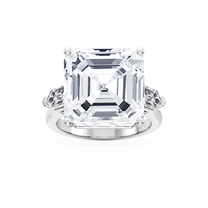 Beth 21 ³⁄₄ ctw Asscher Lab Grown Diamond Three Stone Engagement Ring - Signature Collection