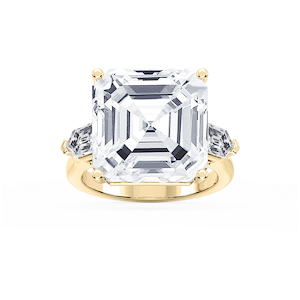 Beth 21 ³⁄₄ ctw Asscher Lab Grown Diamond Three Stone Engagement Ring - Signature Collection