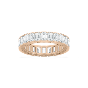 Piper 4 ⅞ ctw Emerald Lab Grown Diamond Half Bezel Set Eternity Band