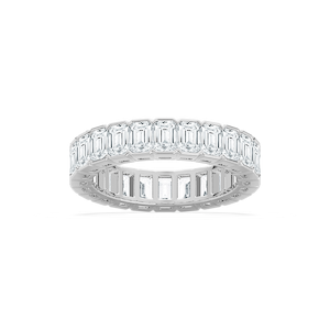 Piper 4 ⅞ ctw Emerald Lab Grown Diamond Half Bezel Set Eternity Band