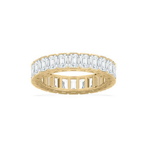 Piper 4 ⅞ ctw Emerald Lab Grown Diamond Half Bezel Set Eternity Band
