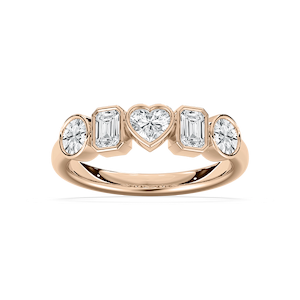 Collins 1 ¼ ctw Multi-Shape Lab Grown Diamond Bezel 5-Stone Anniversary Band