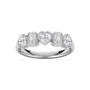 Collins 1 ¼ ctw Multi-Shape Lab Grown Diamond Bezel 5-Stone Anniversary Band