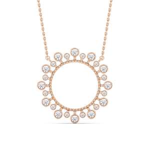 5/8 ctw Round Lab Grown Diamond Bezel Starburst Pendant  - 18 Inches