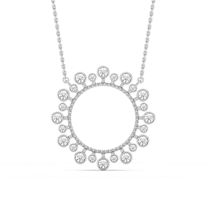 5/8 ctw Round Lab Grown Diamond Bezel Starburst Pendant  - 18 Inches