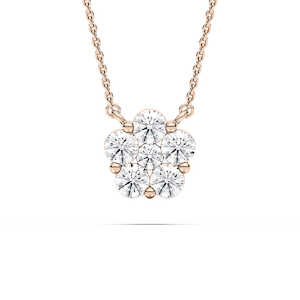 1 ctw Round Lab Grown Diamond Blooming Beauty Flower Pendant  - 18 Inches