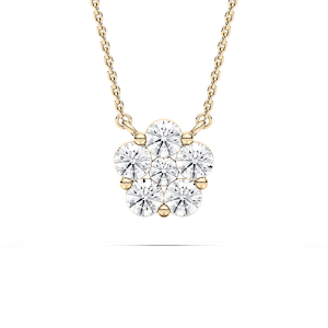 1 ctw Round Lab Grown Diamond Blooming Beauty Flower Pendant  - 18 Inches
