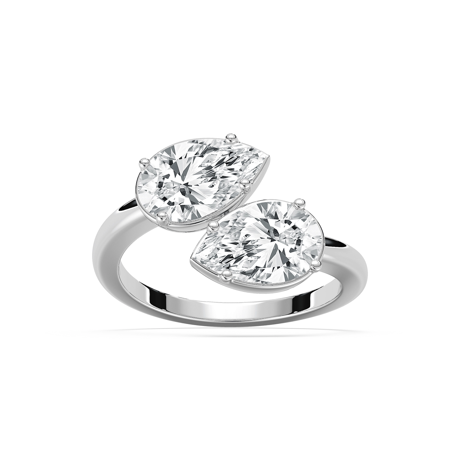 Bold Pear Toi et Moi in Rose Gold