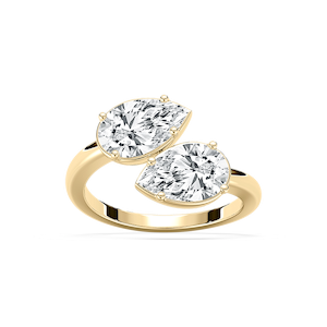 Maisie 3 ctw Pear Lab Grown Diamond Toi et Moi Solitaire Engagement Ring