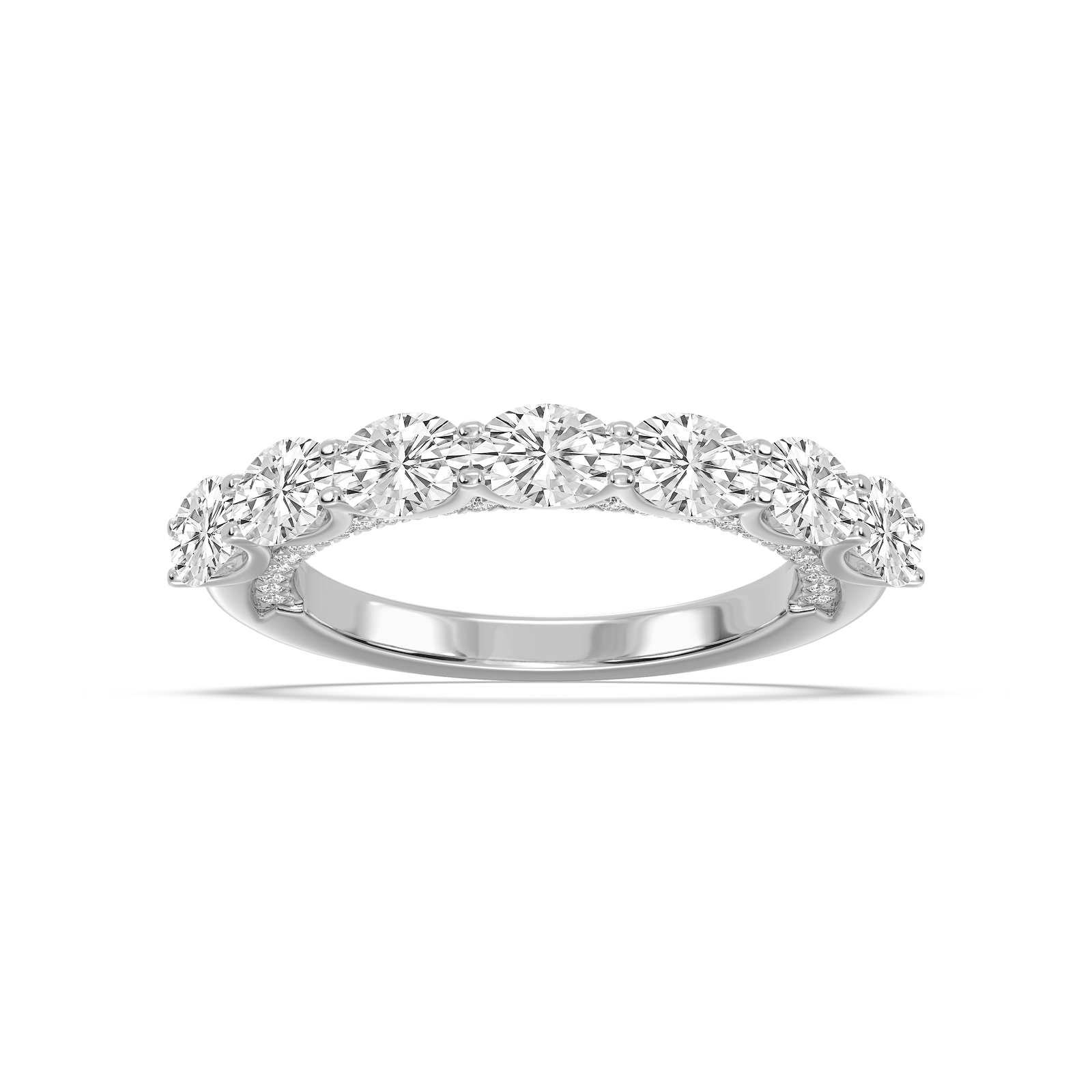 Bonnie 2 ctw Oval Lab Grown Diamond East West Anniversary Band  