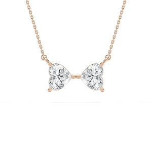 2 ctw Heart Lab Grown Diamond Bowtie Pendant - 18 Inches