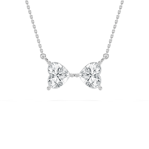 2 ctw Heart Lab Grown Diamond Bowtie Pendant - 18 Inches
