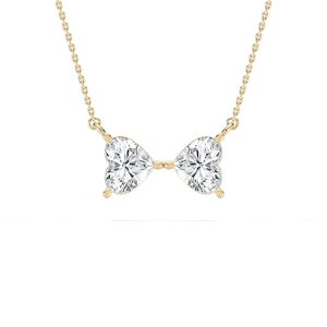 2 ctw Heart Lab Grown Diamond Bowtie Pendant - 18 Inches
