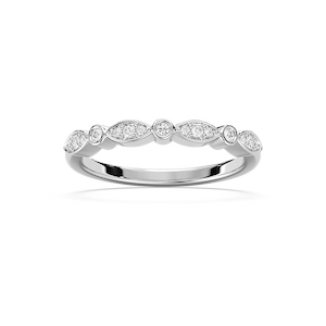 Bria 1/8 ctw Round Lab Grown Diamond Bezel Set Stackable Band