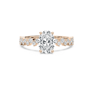 Brisa 1 ⁷⁄₈ ctw Oval Lab Grown Diamond Alternating Side Stone Engagement Ring