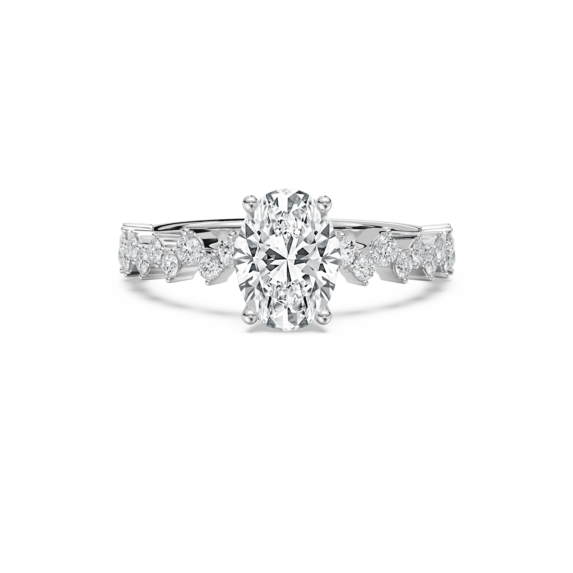 Brisa Oval Engagement Ring in Rose Gold