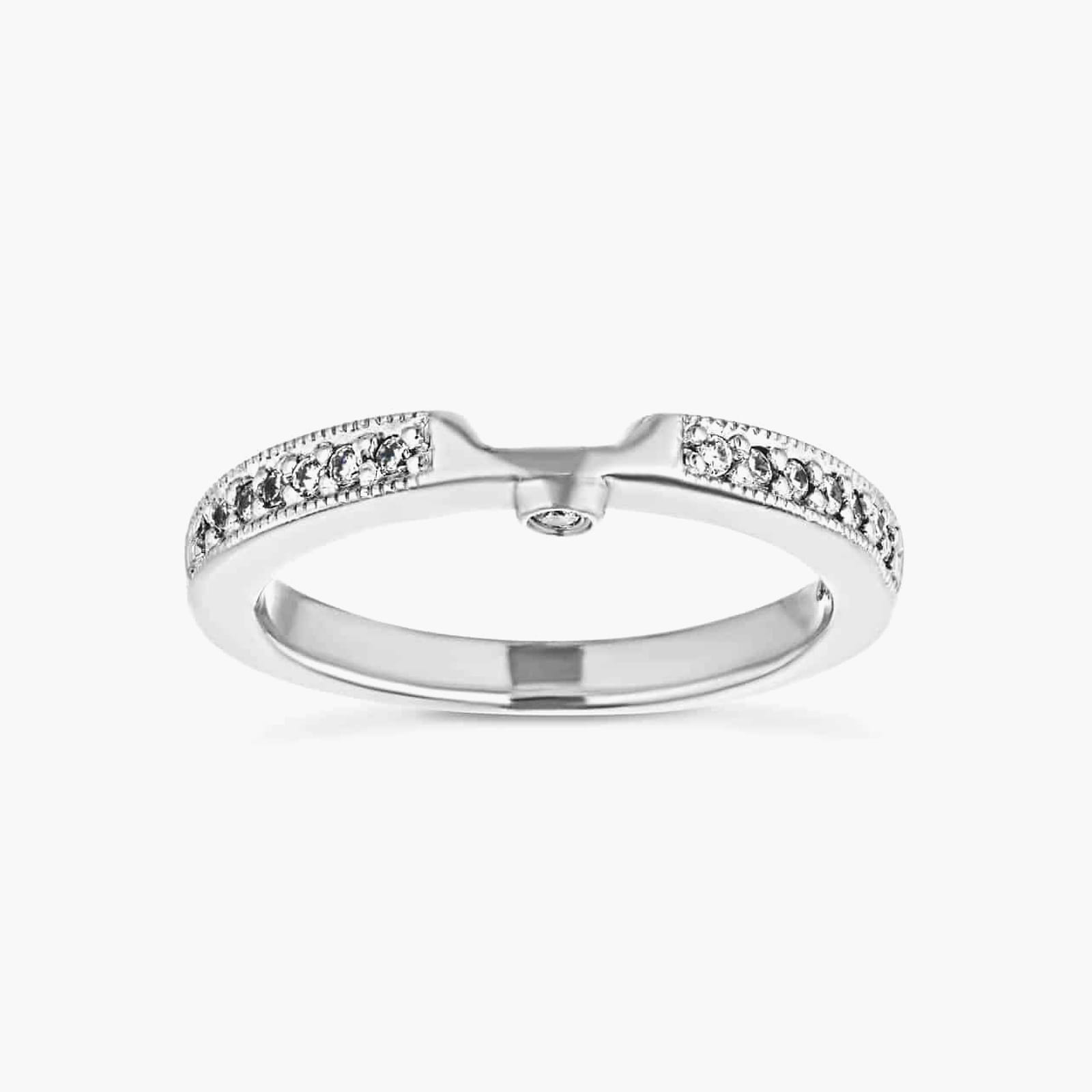 Tiffany 1/8 ctw Round Lab Grown Diamond Milgrain Curved Band