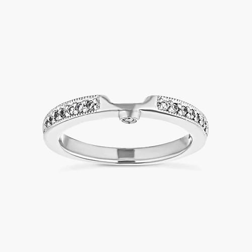 Tiffany 1/8 ctw Round Lab Grown Diamond Milgrain Curved Band