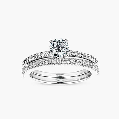Hope Lab Grown Diamond French Pave Wedding Set