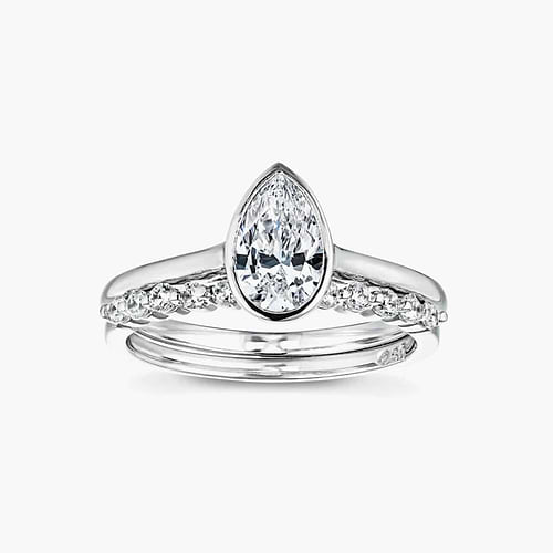 Lyric Lab Grown Diamond Bezel Stackable Wedding Set