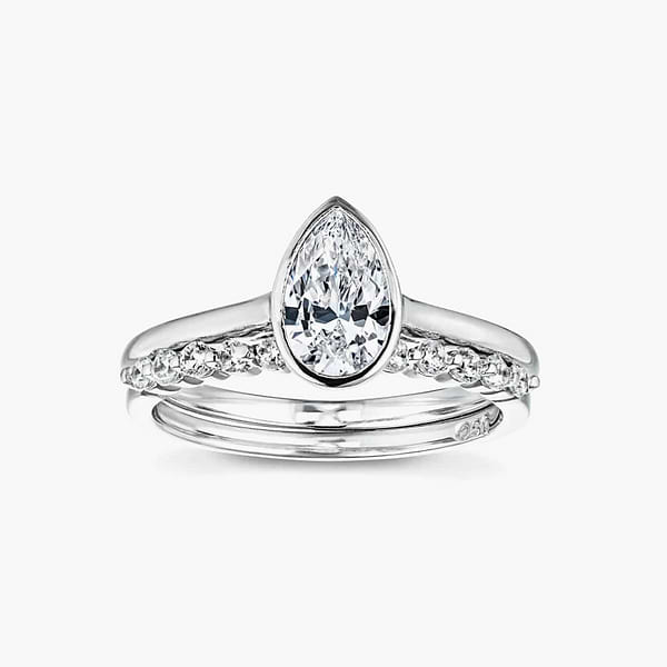 Lyric Lab Grown Diamond Bezel Stackable Wedding Set