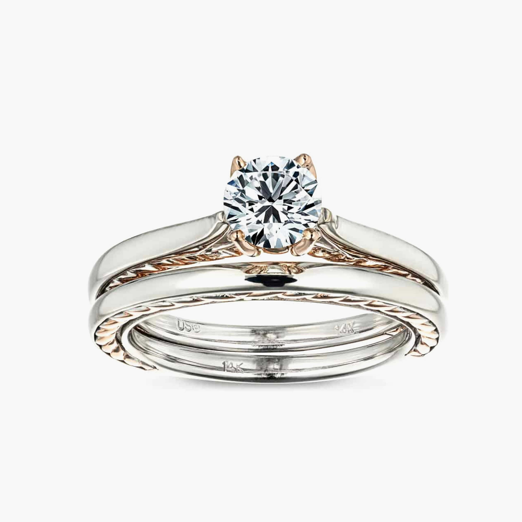 Legacy Lab Grown Diamond Two Tone Diamond Accented Wedding Set