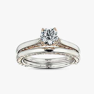 Legacy Lab Grown Diamond Two Tone Diamond Accented Wedding Set