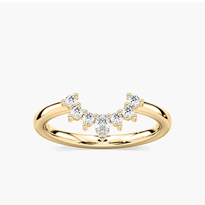 Camilla 1/5 ctw Pear and Round Lab Grown Diamond Fan Curved Band