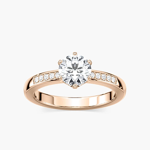 Carmen Round Lab Grown Diamond ChannelSide Stone Engagement Ring