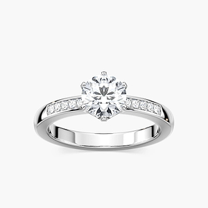 Carmen Round Lab Grown Diamond ChannelSide Stone Engagement Ring