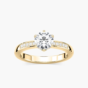 Carmen Round Lab Grown Diamond ChannelSide Stone Engagement Ring