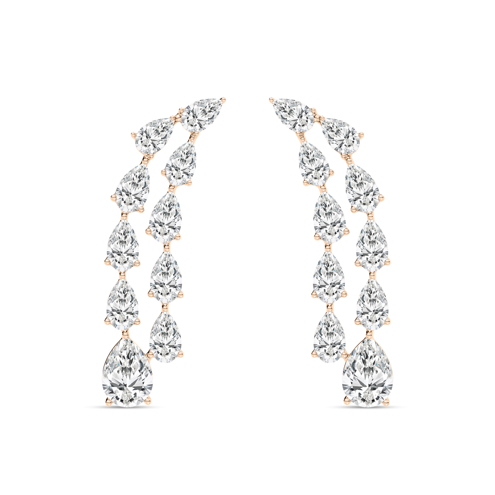 3 ⁷/₈ ctw Pear Lab Grown Diamond Cascading Drop Earrings