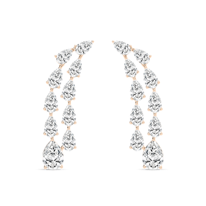3 ⁷/₈ ctw Pear Lab Grown Diamond Cascading Drop Earrings