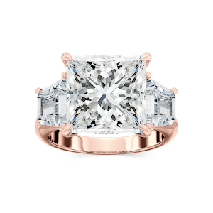 Catherine 12 ctw Princess Lab Grown Diamond Three Stone Engagement Ring - Signature Collection