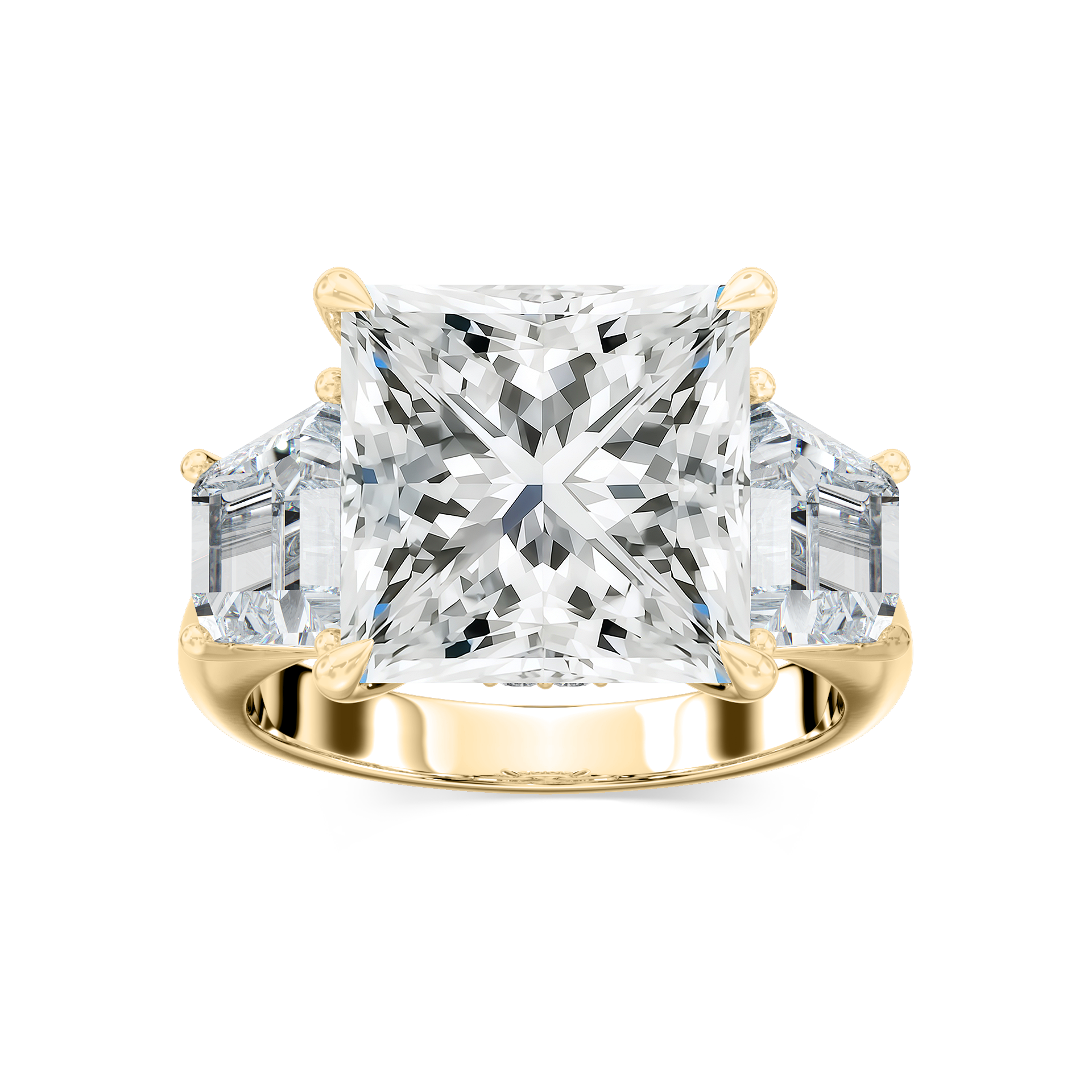 Catherine 12 ctw Princess Lab Grown Diamond Three Stone Engagement Ring - Signature Collection
