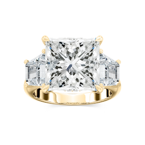Catherine 12 ctw Princess Lab Grown Diamond Three Stone Engagement Ring - Signature Collection
