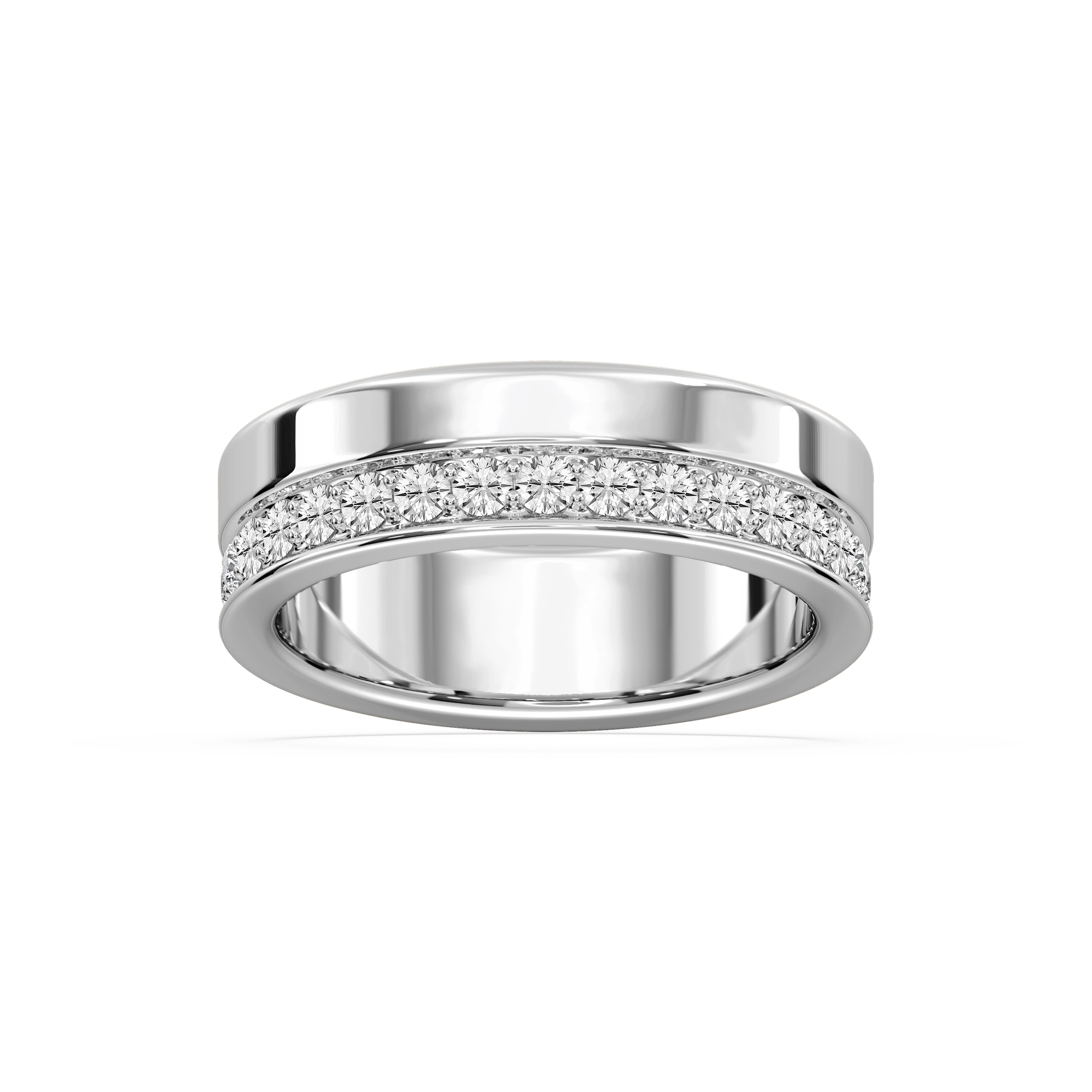 Cattleya 7/8 ctw Round Lab Grown Diamond Wide Pave Eternity Band