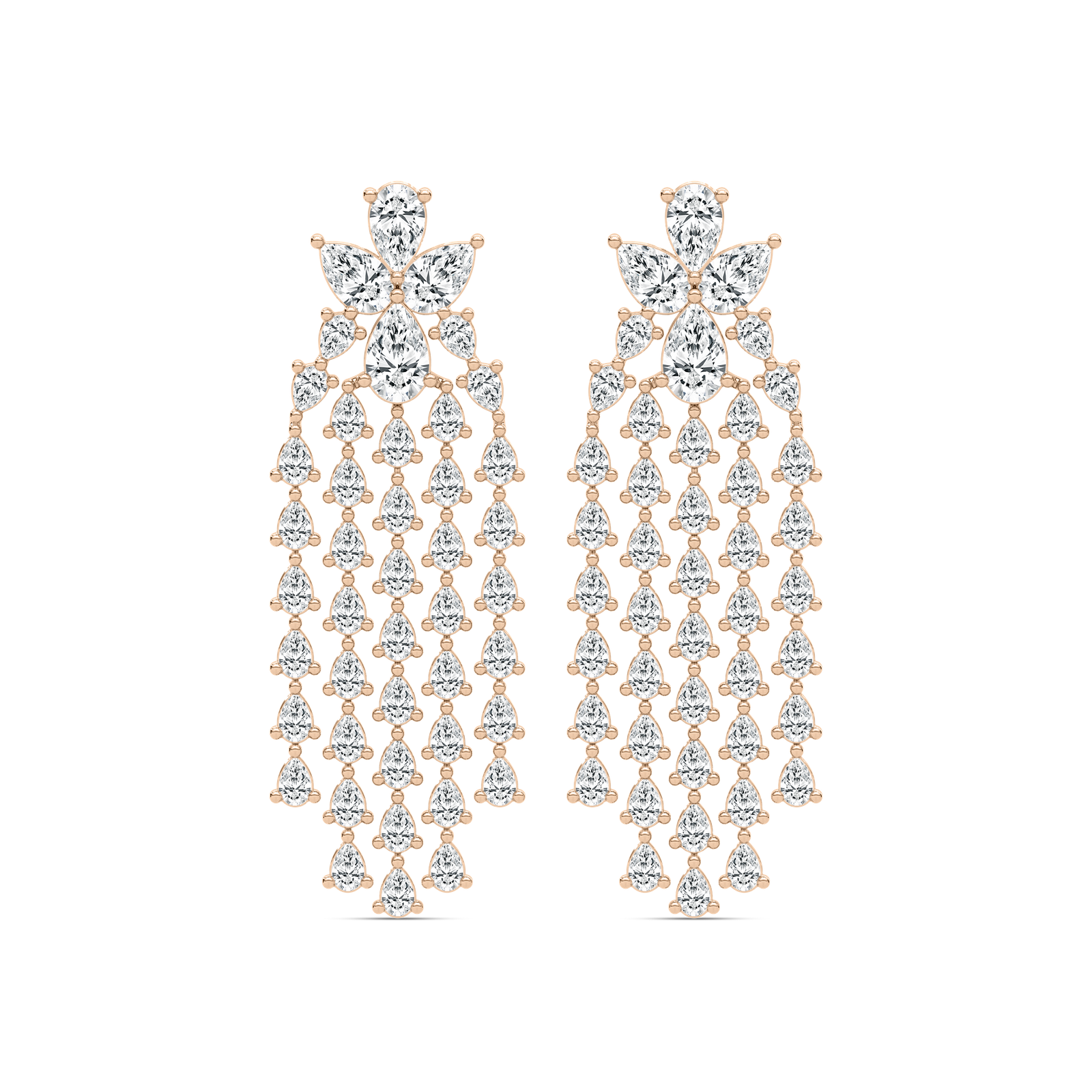 10 ⁷/₈ ctw Pear Lab Grown Diamond Chandelier Drop Earrings - Signature Collection